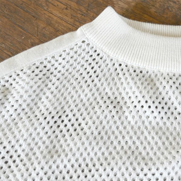 オーガニックコットン メッシュニットトップス