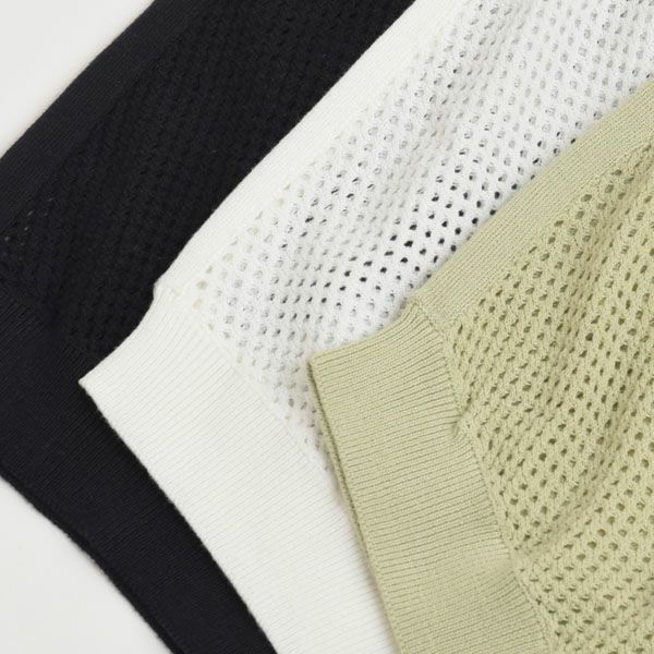 オーガニックコットン メッシュニットトップス