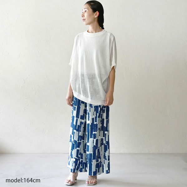 オーガニックコットン メッシュニットトップス