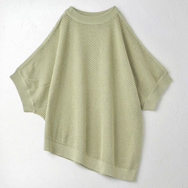 オーガニックコットン メッシュニットトップス