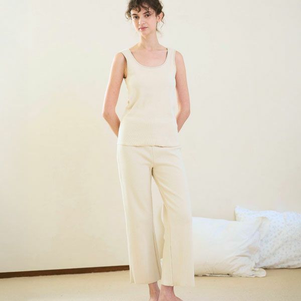 オーガニックコットン スパンリブパンツ