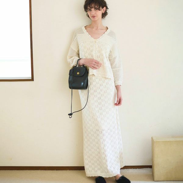 オーガニックコットン パターンロングスカート