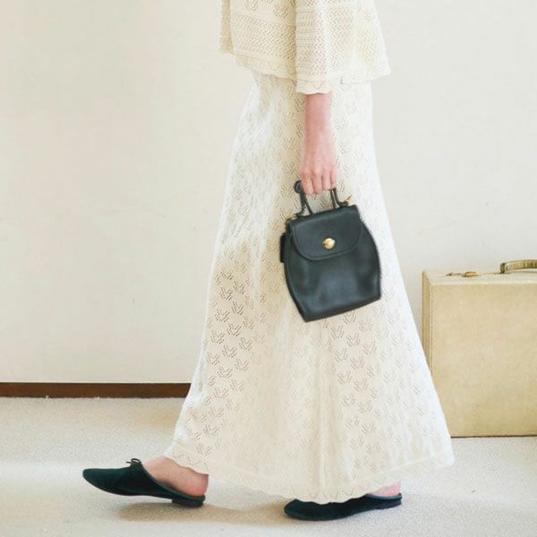 オーガニックコットン パターンロングスカート