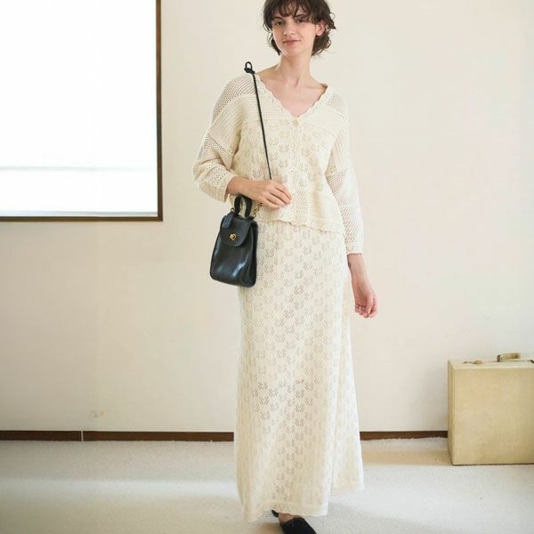 オーガニックコットン パターンロングスカート