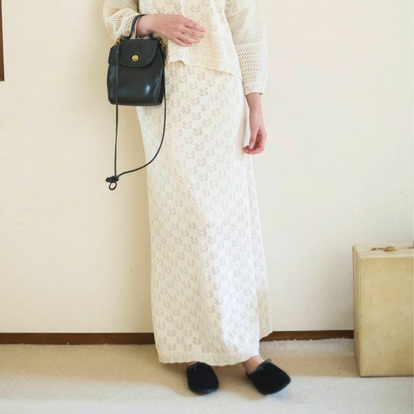 オーガニックコットン パターンロングスカート