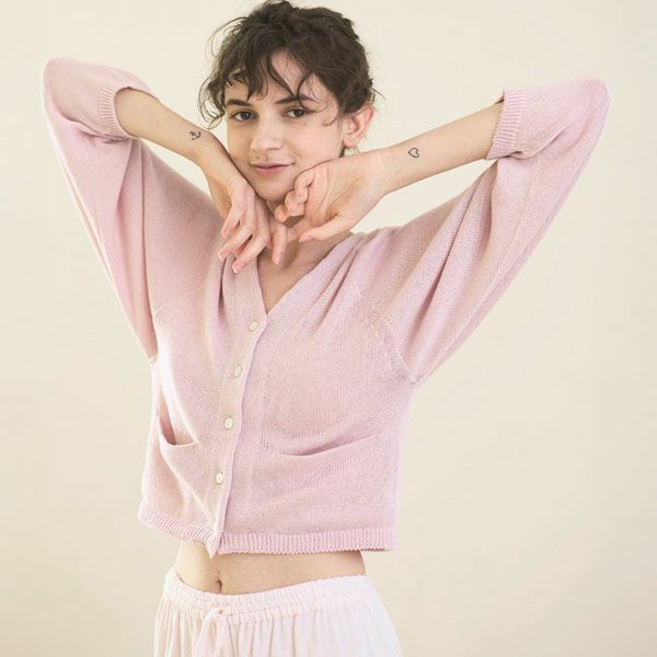 オーガニックコットン Vネックカーディガン