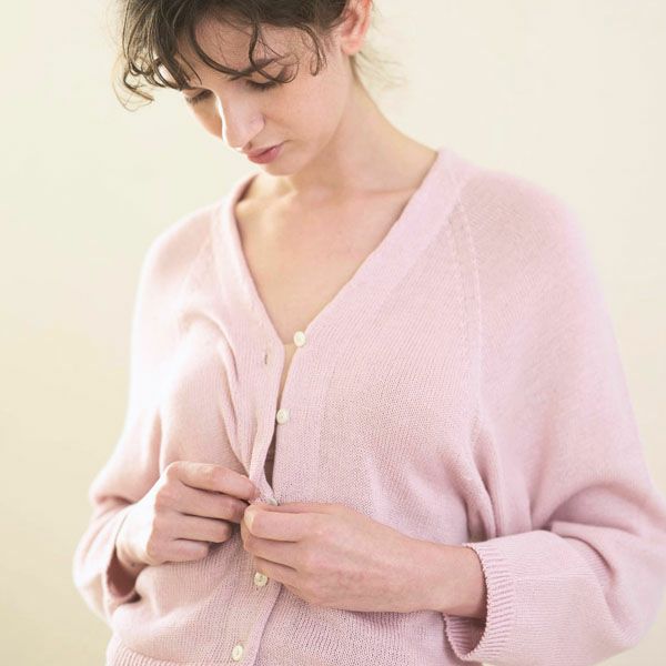 オーガニックコットン Vネックカーディガン
