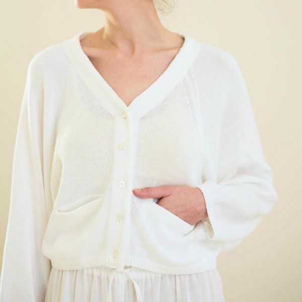 オーガニックコットン Vネックカーディガン