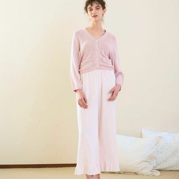 オーガニックコットン Vネックカーディガン