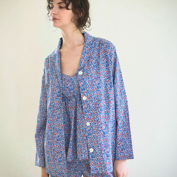 オーガニックコットン リバティキャンディフラワーカップ付きキャミ