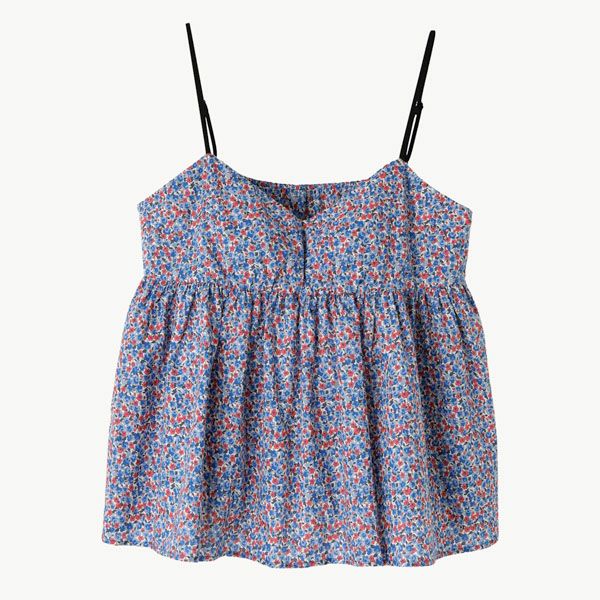 オーガニックコットン リバティキャンディフラワーカップ付きキャミ