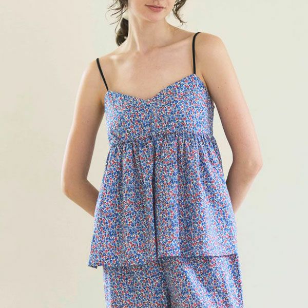 オーガニックコットン リバティキャンディフラワーカップ付きキャミ