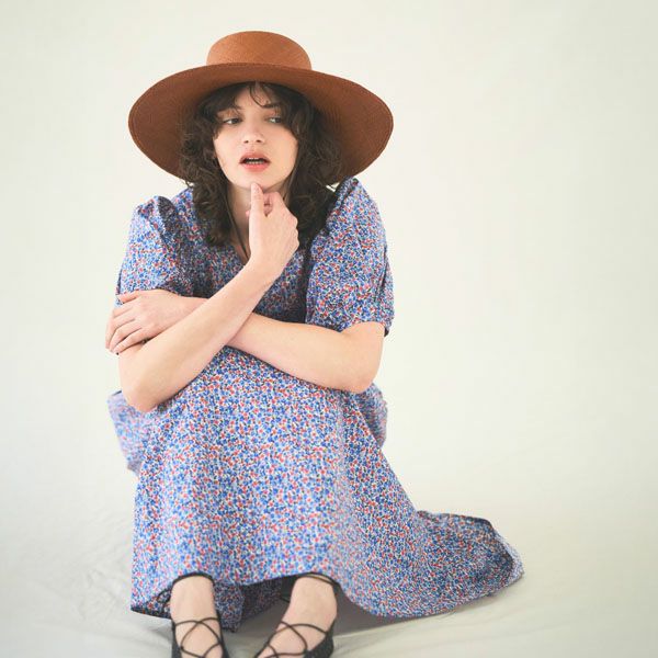 オーガニックコットン リバティキャンディフラワーパフスリーブワンピース