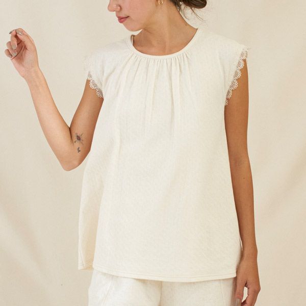 オーガニックコットン スズラン半袖トップス