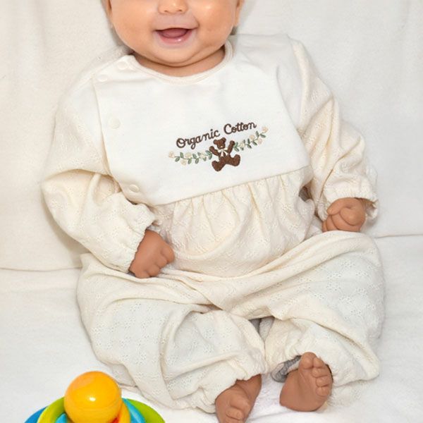 オーガニックコットン ベビー ジャガード×パイル2wayドレス