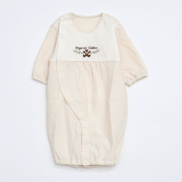 オーガニックコットン ベビー ジャガード×パイル2wayドレス