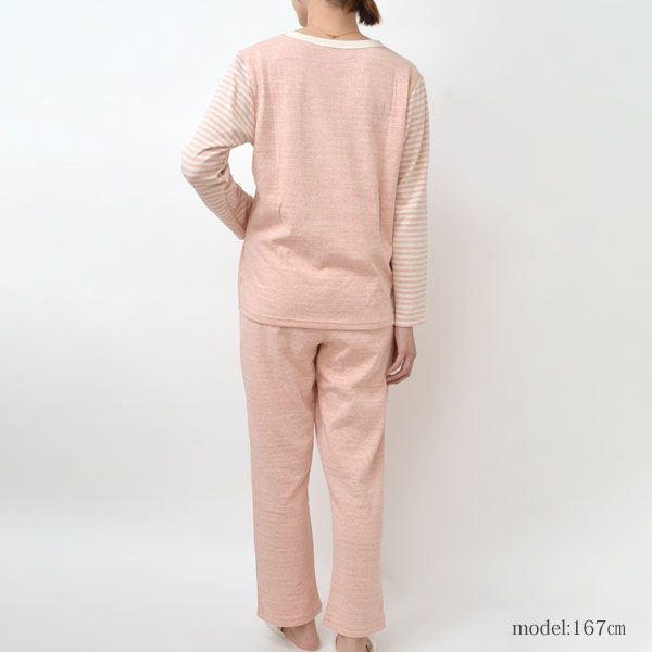 オーガニックコットン 接結フライスふんわりパジャマ(ベンガラ染め)