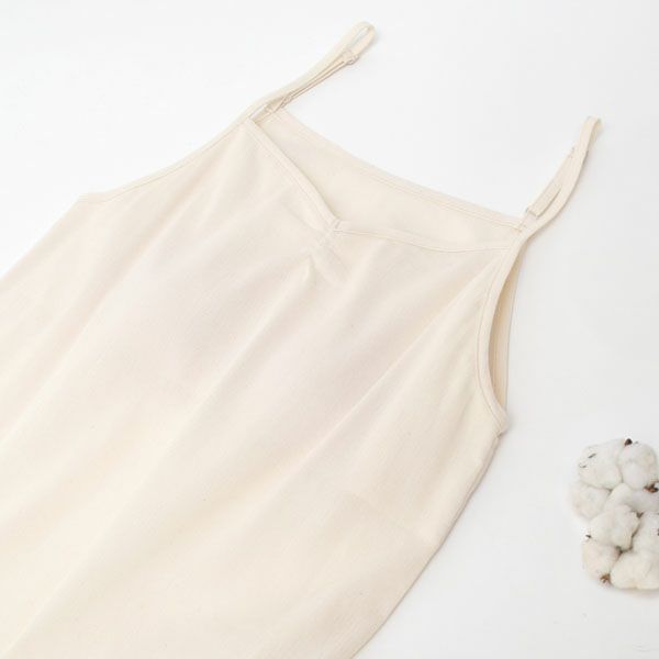 オーガニックコットン inoui高島縮スリップドレス（カップ付き）