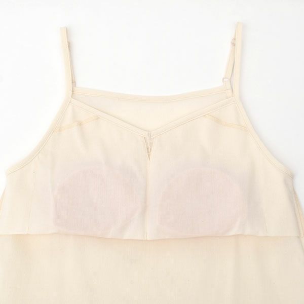 オーガニックコットン inoui高島縮スリップドレス（カップ付き）