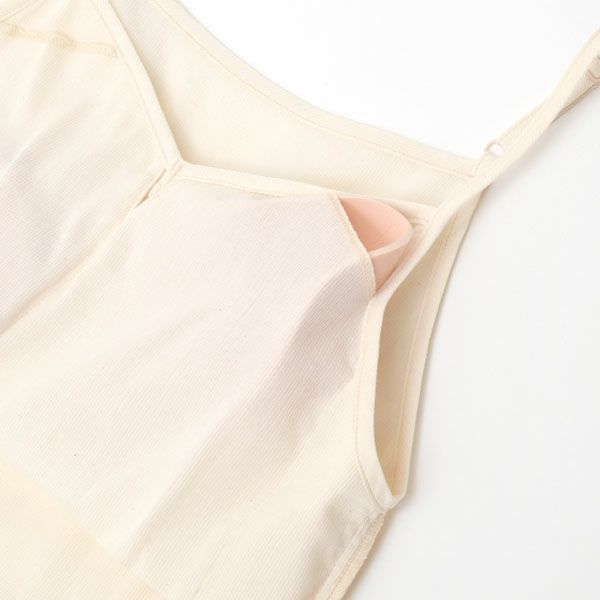 オーガニックコットン inoui高島縮スリップドレス（カップ付き）