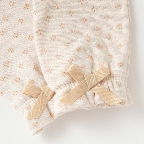 オーガニックコットン ベビー ミトン ドットベージュ