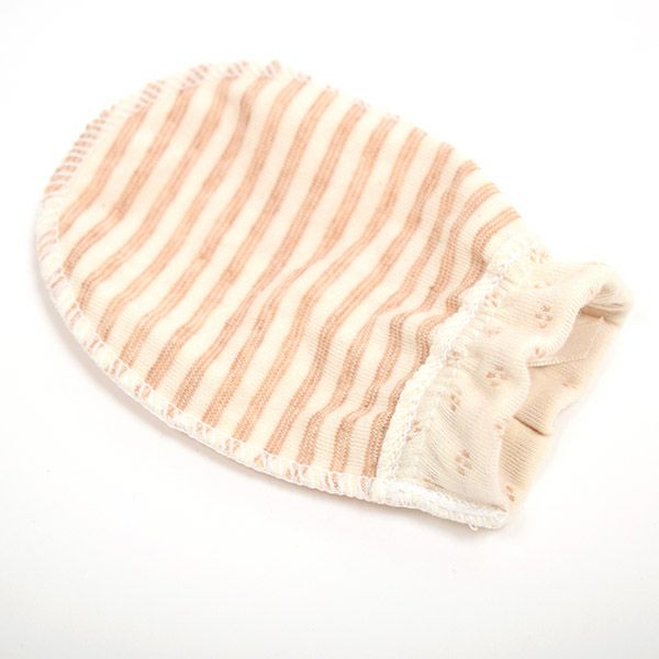 オーガニックコットン ベビー ミトン ドットベージュ