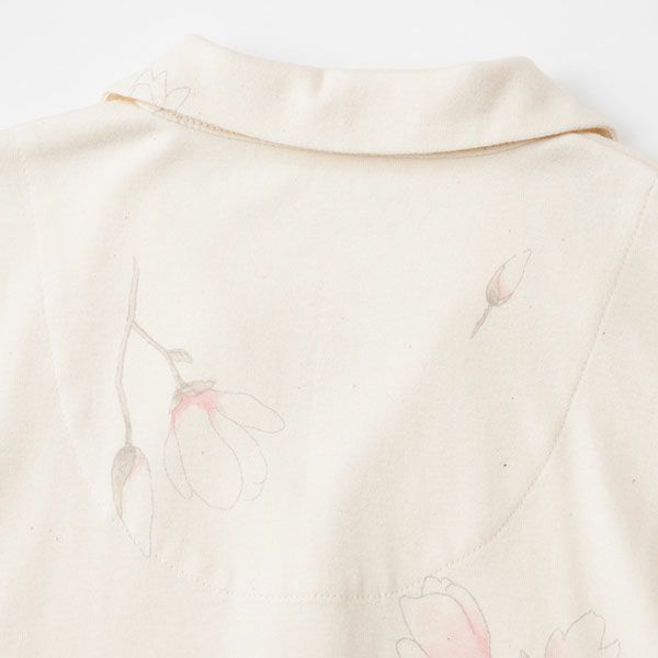 オーガニックコットン 木蓮プリントフライスパジャマ