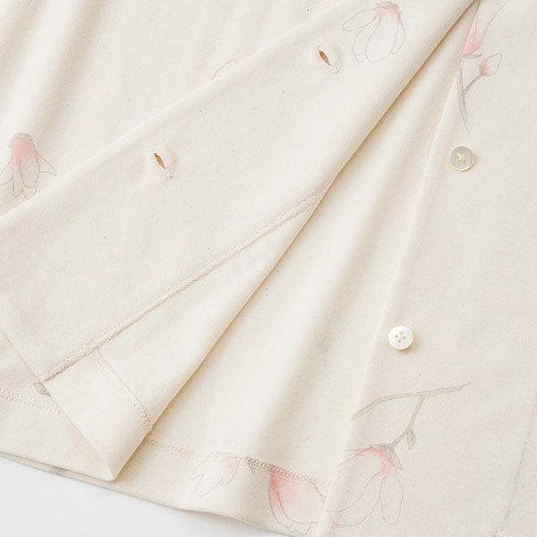 オーガニックコットン 木蓮プリントフライスパジャマ