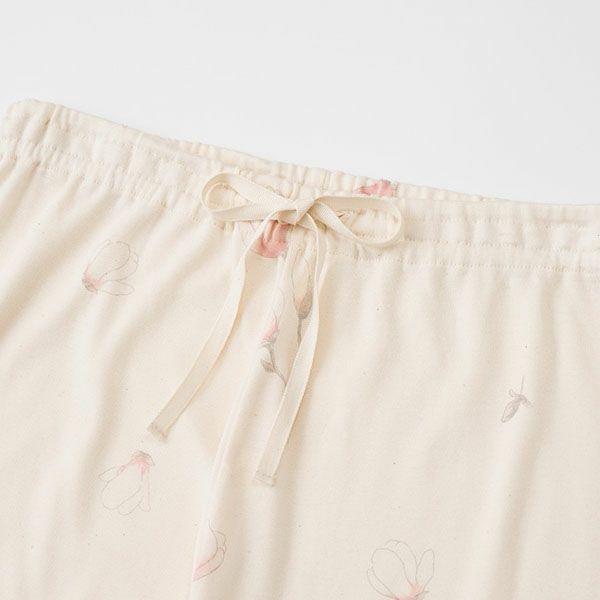 オーガニックコットン 木蓮プリントフライスパジャマ