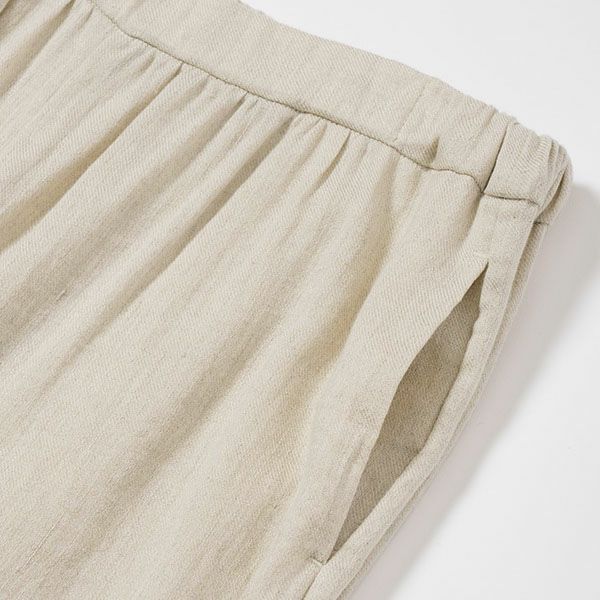 オーガニックコットン＆リネン ツイルビッグパンツ