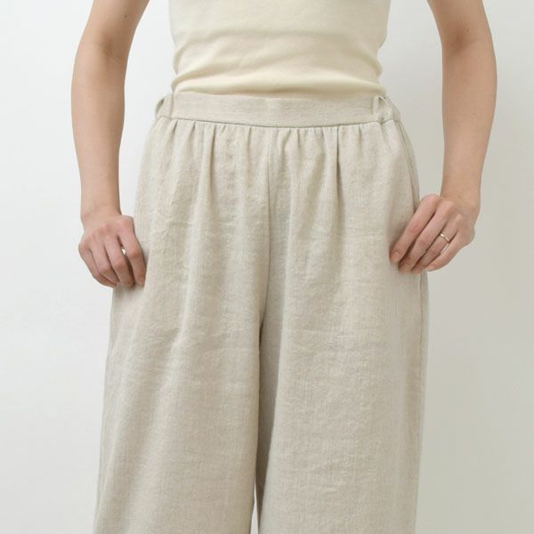 オーガニックコットン＆リネン ツイルビッグパンツ