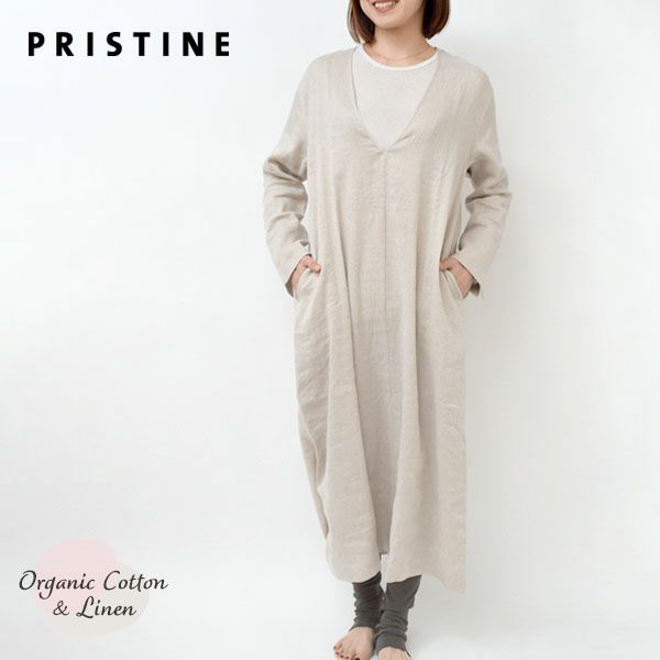 オーガニックコットン＆リネン ツイルワンピース