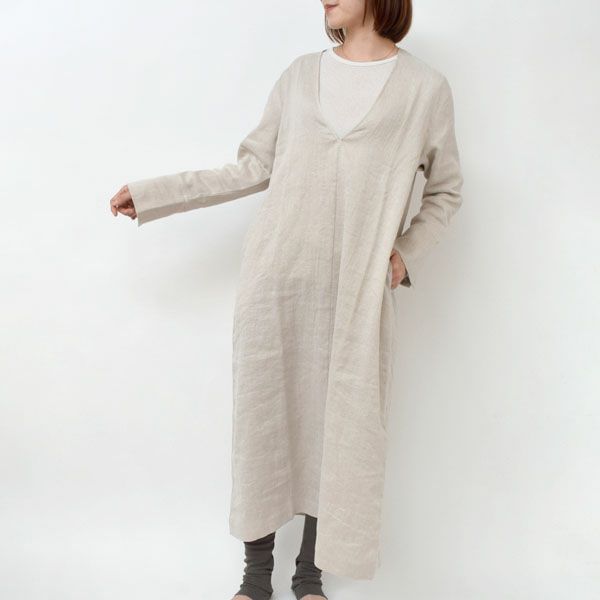 オーガニックコットン＆リネン ツイルワンピース