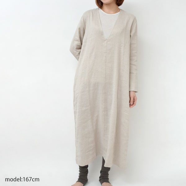 オーガニックコットン＆リネン ツイルワンピース