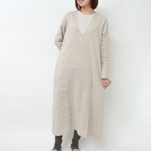 オーガニックコットン＆リネン ツイルワンピース