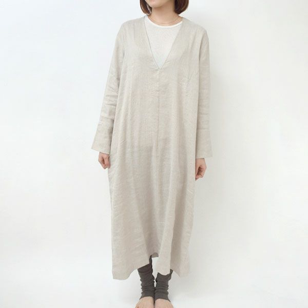 オーガニックコットン＆リネン ツイルワンピース