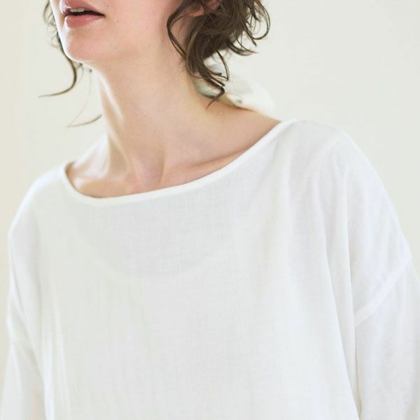 オーガニックコットン カラーガーゼローズマリートップス