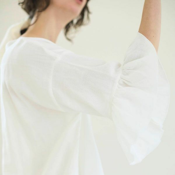 オーガニックコットン カラーガーゼローズマリートップス