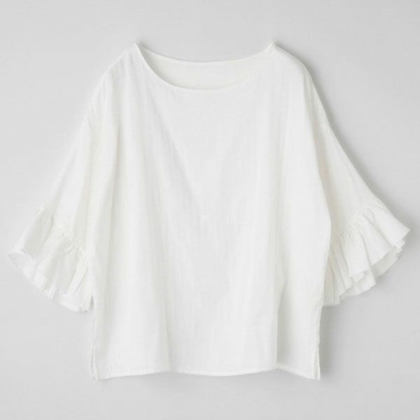 オーガニックコットン カラーガーゼローズマリートップス