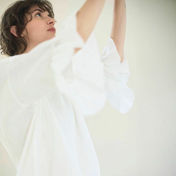 オーガニックコットン カラーガーゼ ローズマリードレス