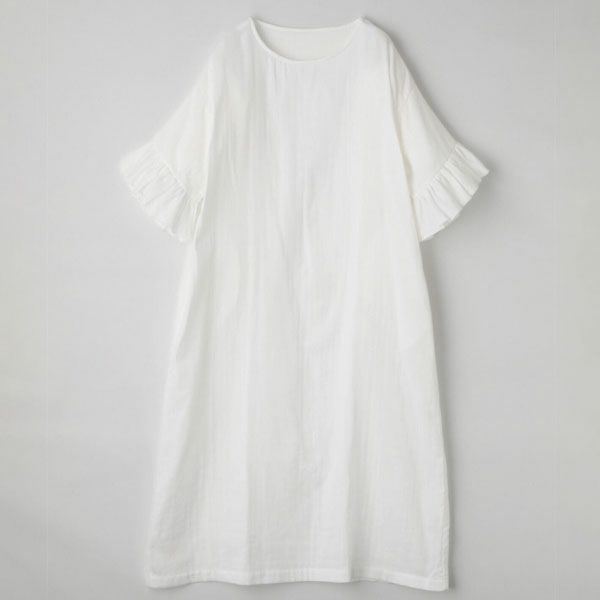 オーガニックコットン カラーガーゼ ローズマリードレス