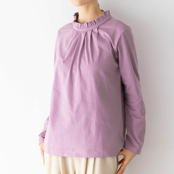 オーガニックコットン 天竺モックネックトップ