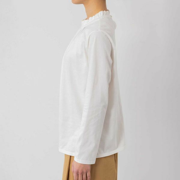 オーガニックコットン 天竺モックネックトップ