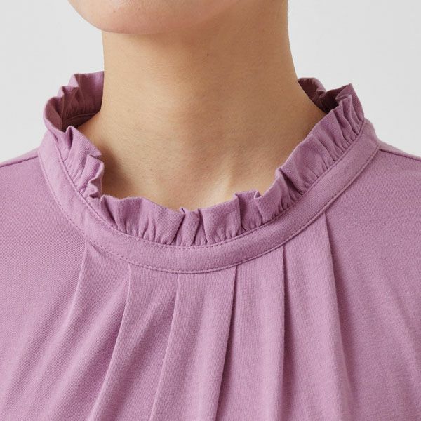 オーガニックコットン 天竺モックネックトップ