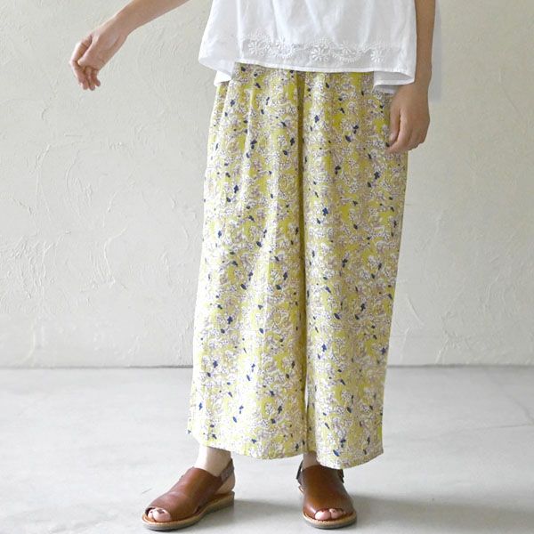 オーガニックコットン ボタニカルリラックスパンツ