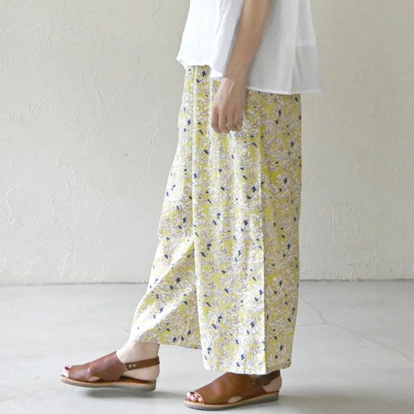 オーガニックコットン ボタニカルリラックスパンツ