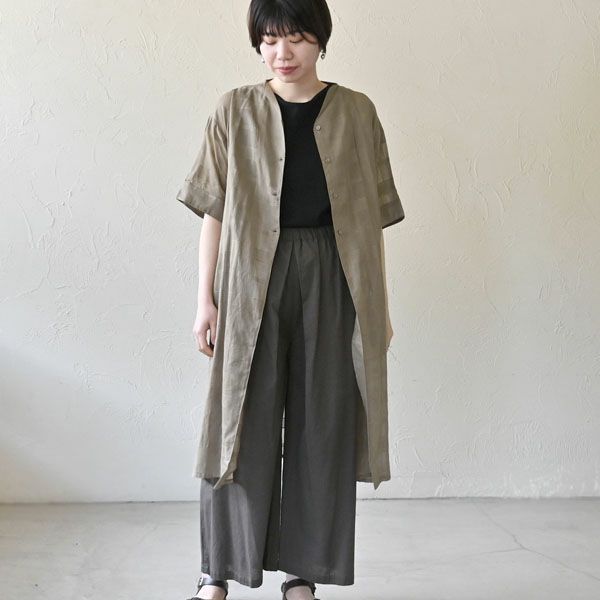 オーガニックコットン シアーチェックヒラリワンピース