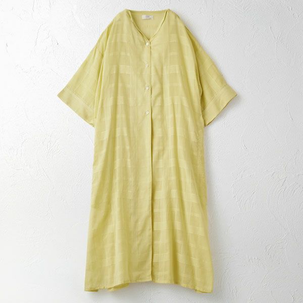 オーガニックコットン シアーチェックヒラリワンピース