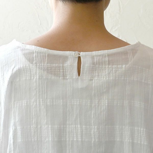 オーガニックコットン シアーチェックワイドトップス