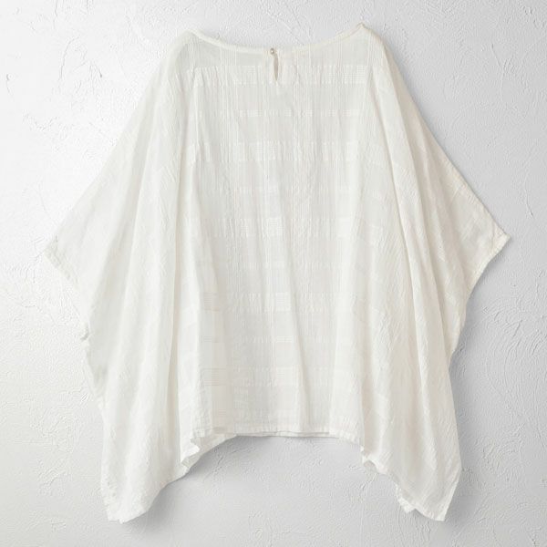 オーガニックコットン シアーチェックワイドトップス